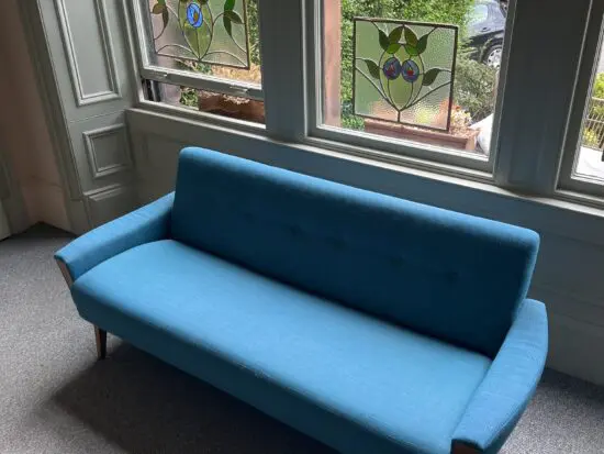 danish inspired vintage model 60 mid century 60s 3 seat lounge sofa settee teal