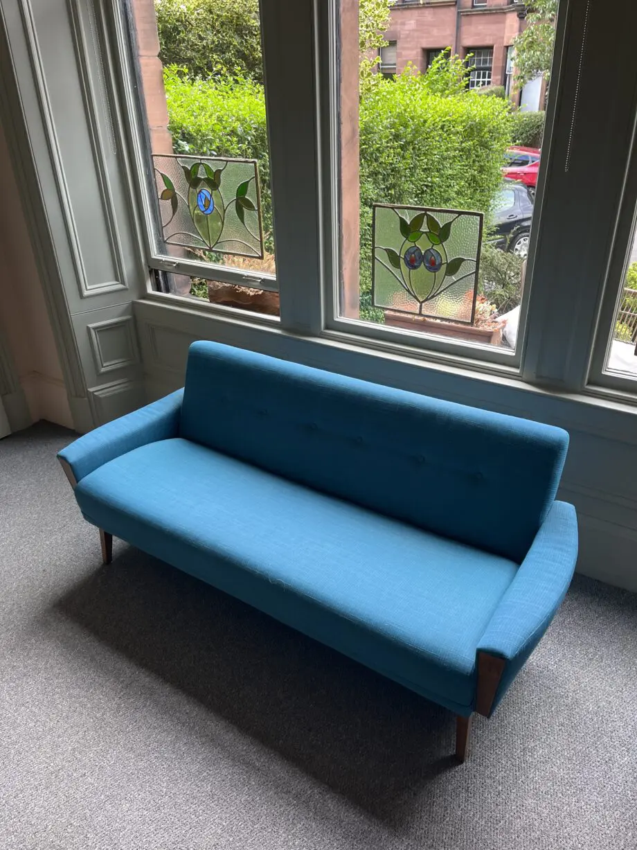 danish inspired vintage model 60 mid century 60s 3 seat lounge sofa settee teal
