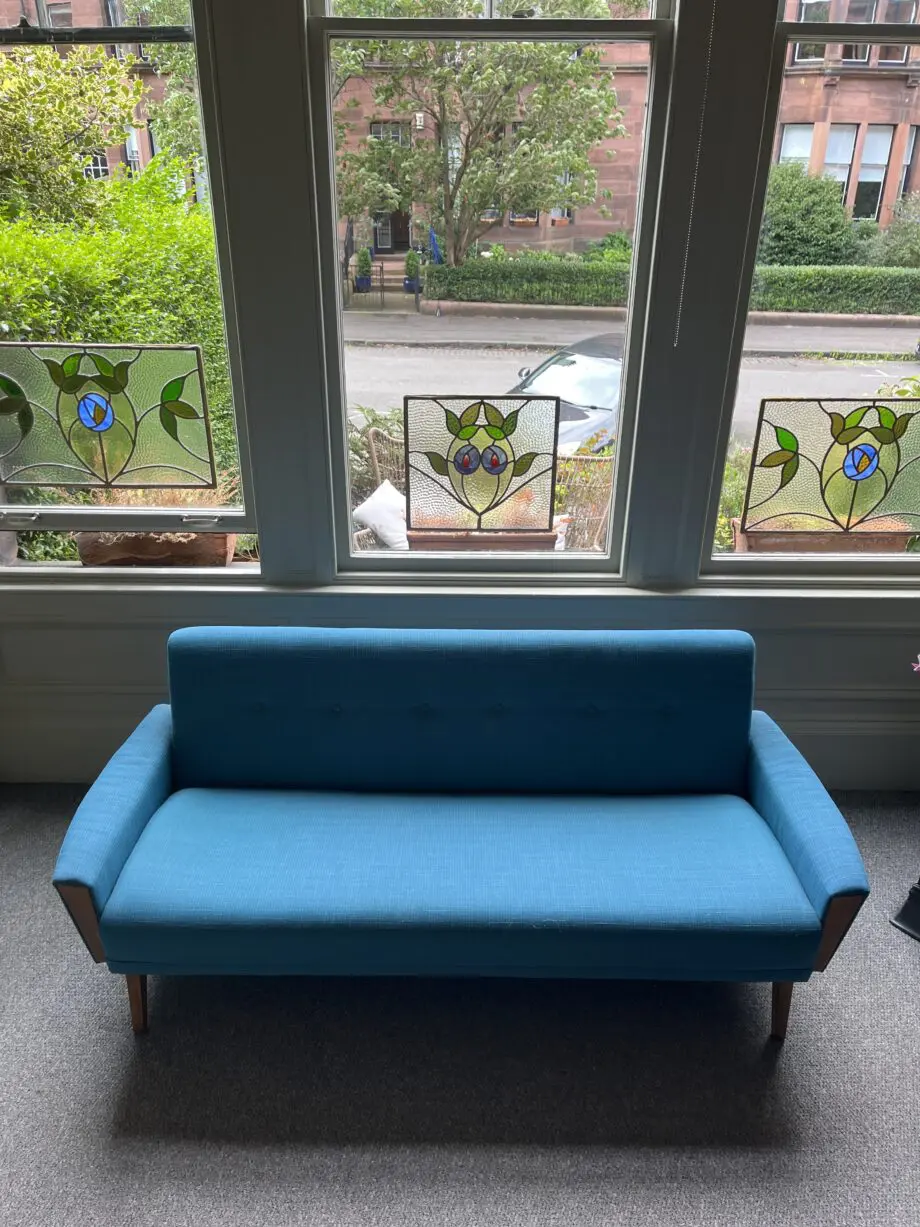 danish inspired vintage model 60 mid century 60s 3 seat lounge sofa settee teal
