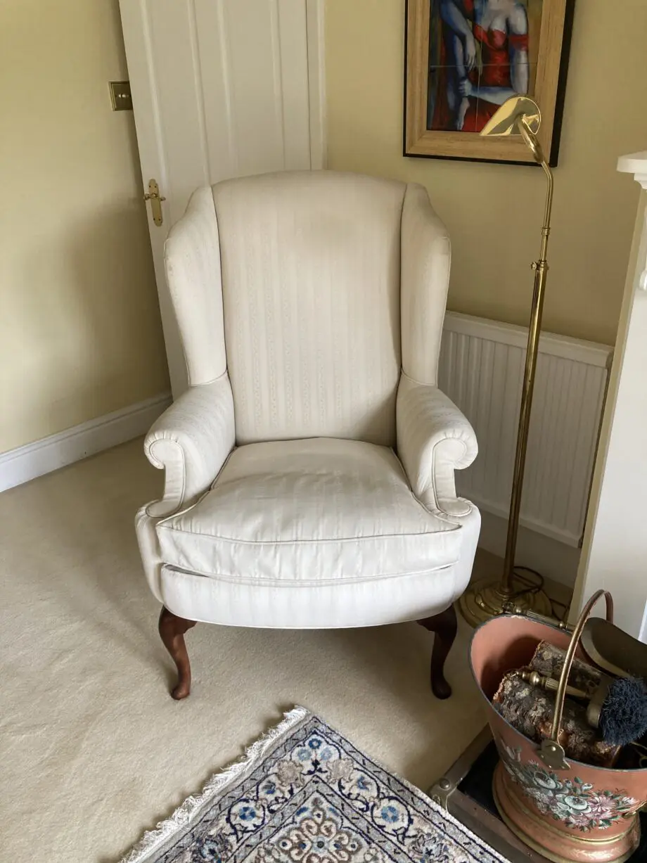 John Lewis wing backed chair in cream