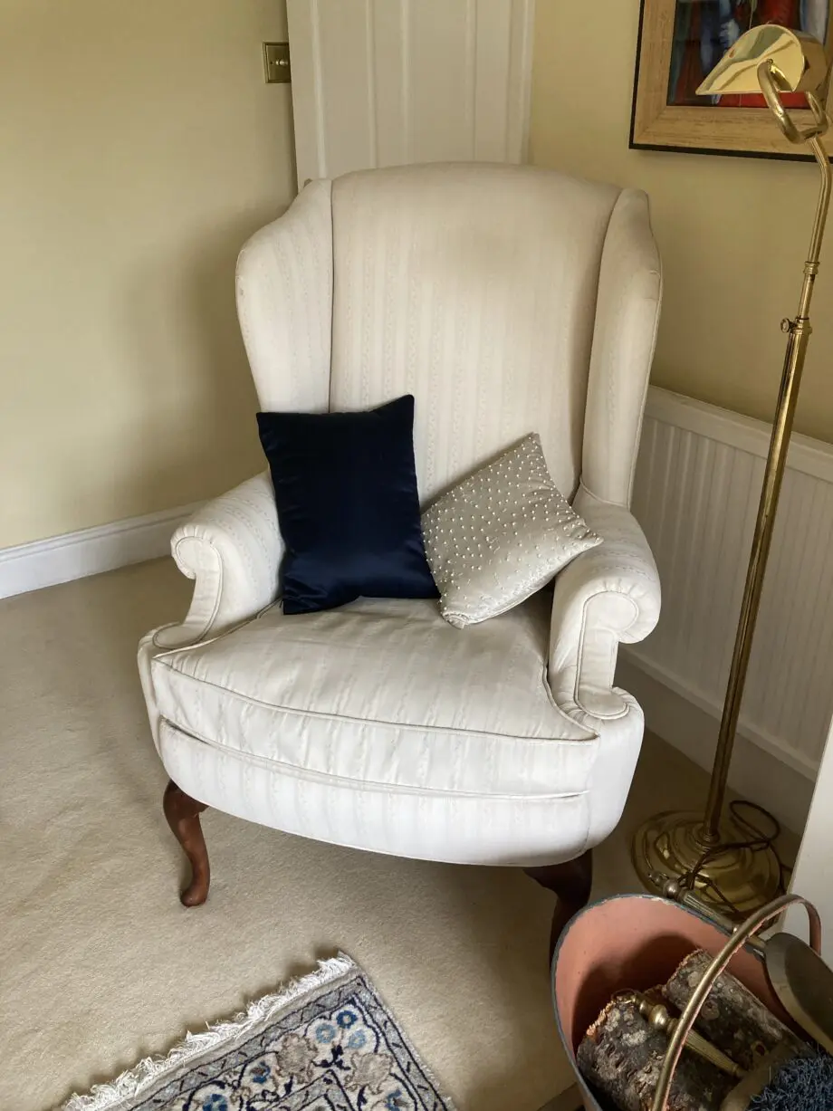 John Lewis wing backed chair in cream