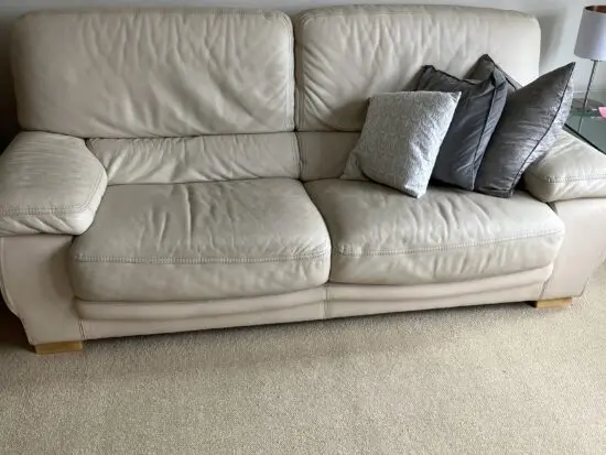 Cream leather sofa set