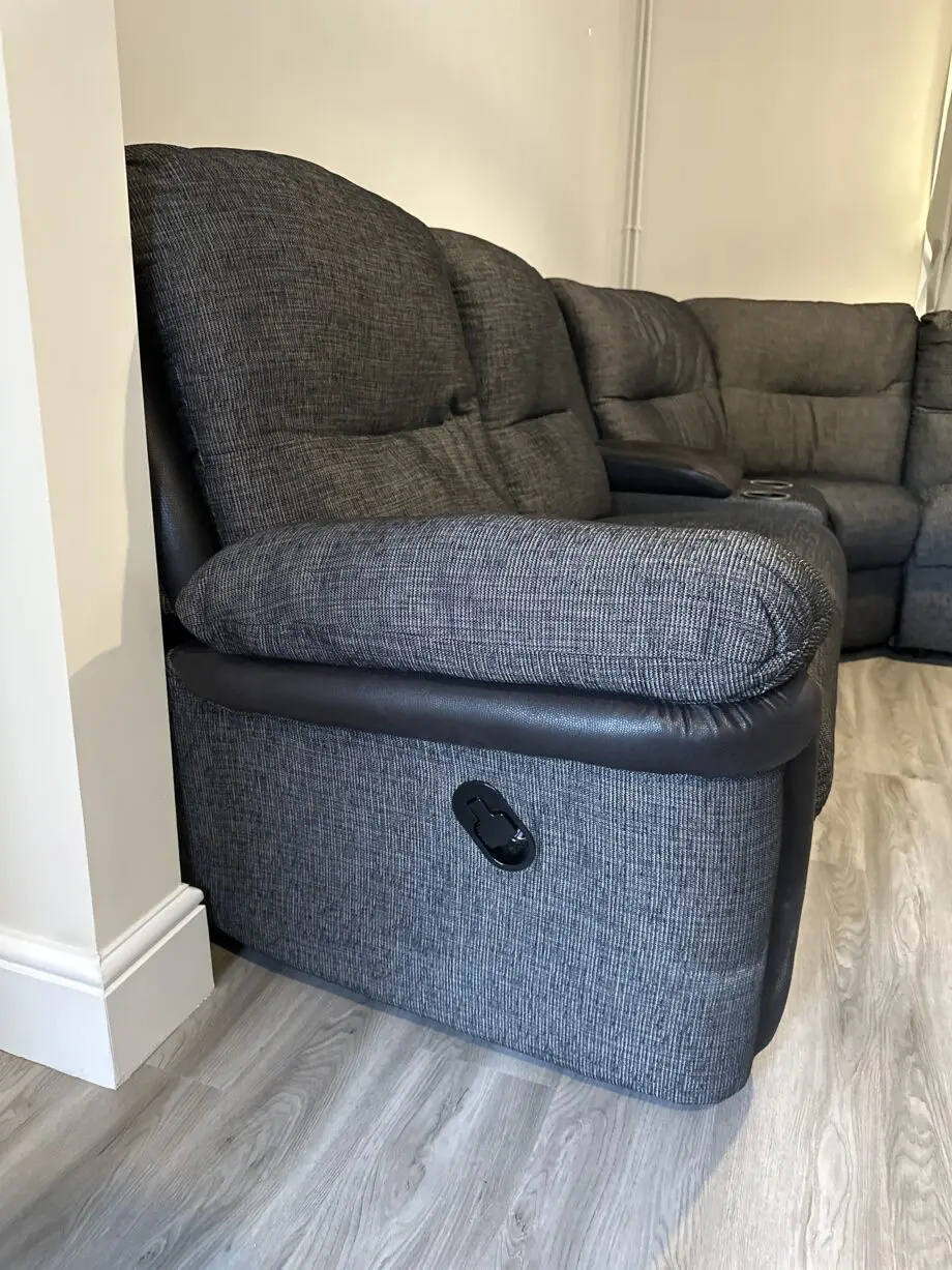SCS LAZY BOY CORNER SOFA WITH RECLINER CHARCOAL