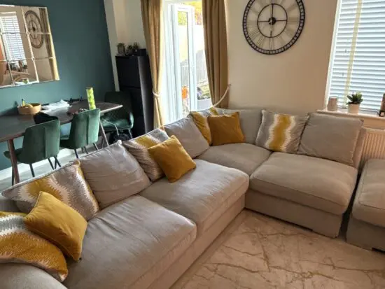 Majestic Left Hand Corner Sofa with Footstool and Loose Back Cushions