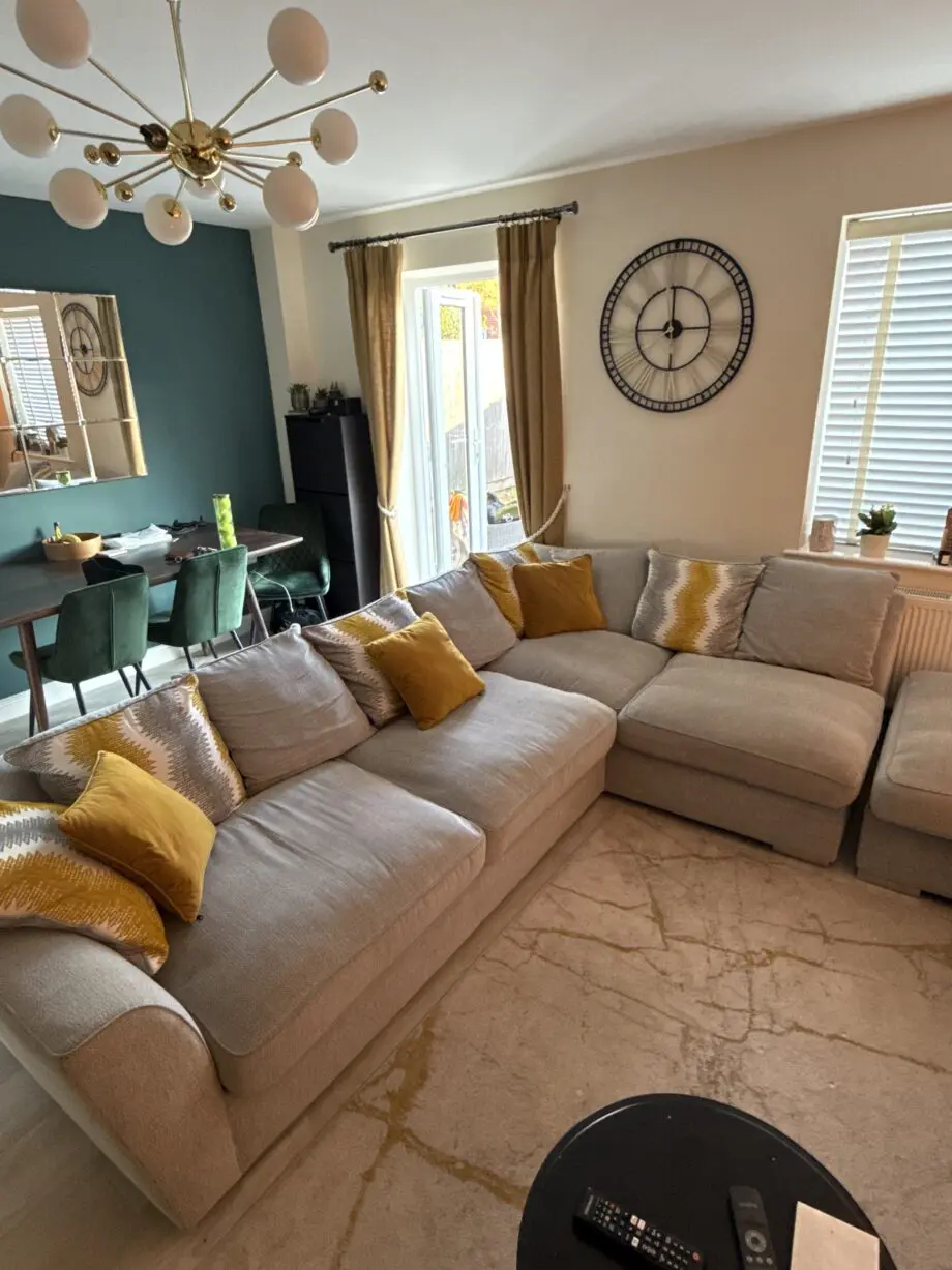 Majestic Left Hand Corner Sofa with Footstool and Loose Back Cushions