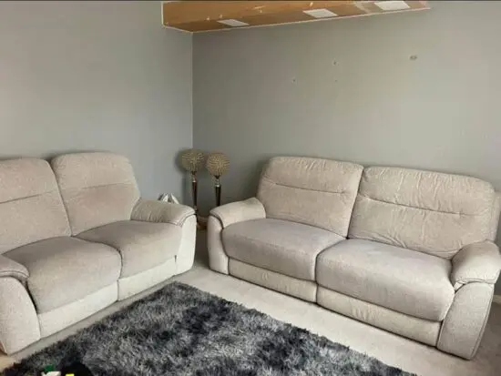 DFS Grey recliner sofa (electric) + usb charging ports