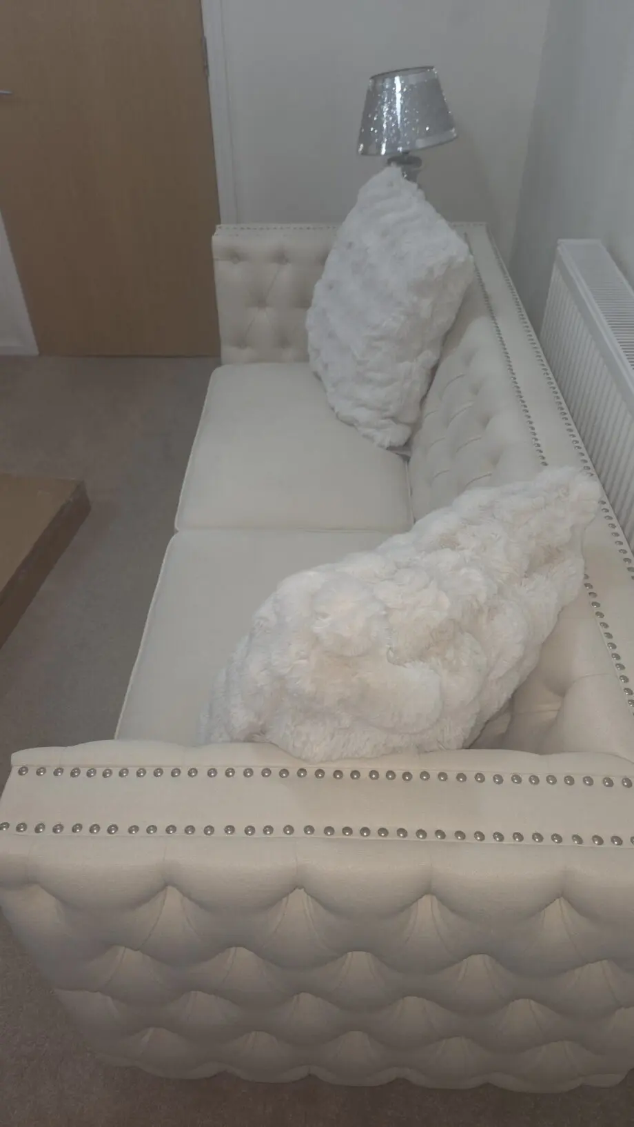 Albion 3+2 Seater Chesterfield Sofa, Ivory Premium Fabric