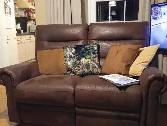 Oak furniture clearance.brown faux leather recliner