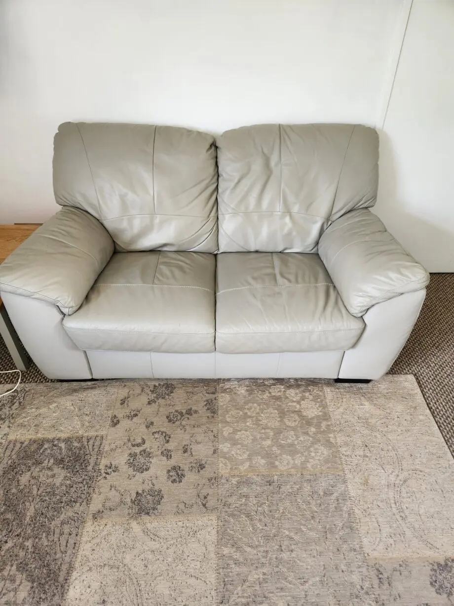 2 x 2 seater Milano settees in grey leather