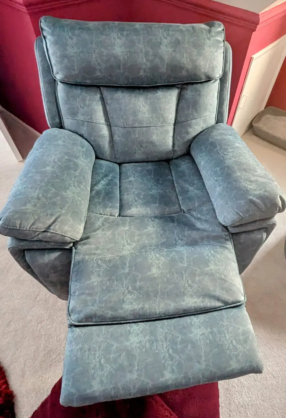 SCS Manual recliner 3 seater sofa and armchair in Teal Blue
