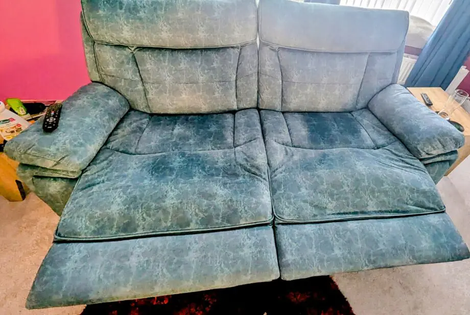 SCS Manual recliner 3 seater sofa and armchair in Teal Blue