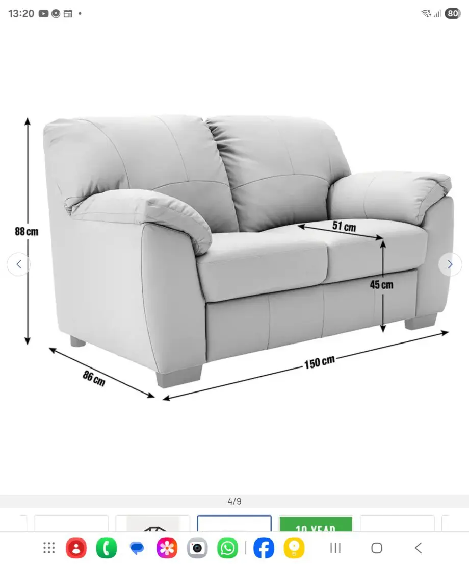 2 x 2 seater Milano settees in grey leather