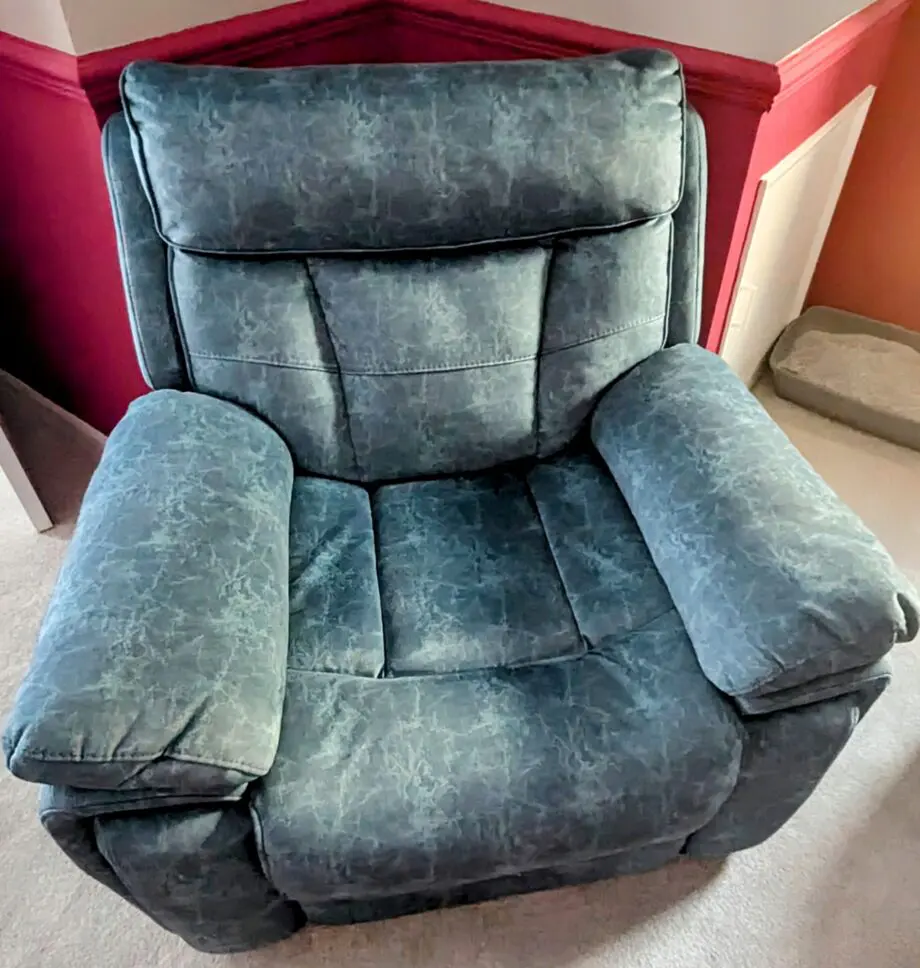 SCS Manual recliner 3 seater sofa and armchair in Teal Blue