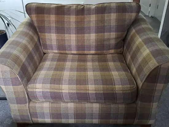 Marks & Spencer Snuggle Chair for 2 (Beige/Heather) Wool plaid design Marks & Spencer Snuggle Chair for 2 (Beige/Heather) Wool plaid design