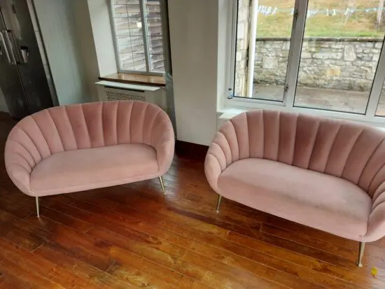 X2 pink modern sea shell sofas
