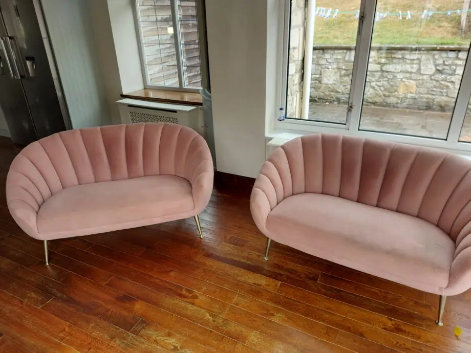 X2 pink modern sea shell sofas