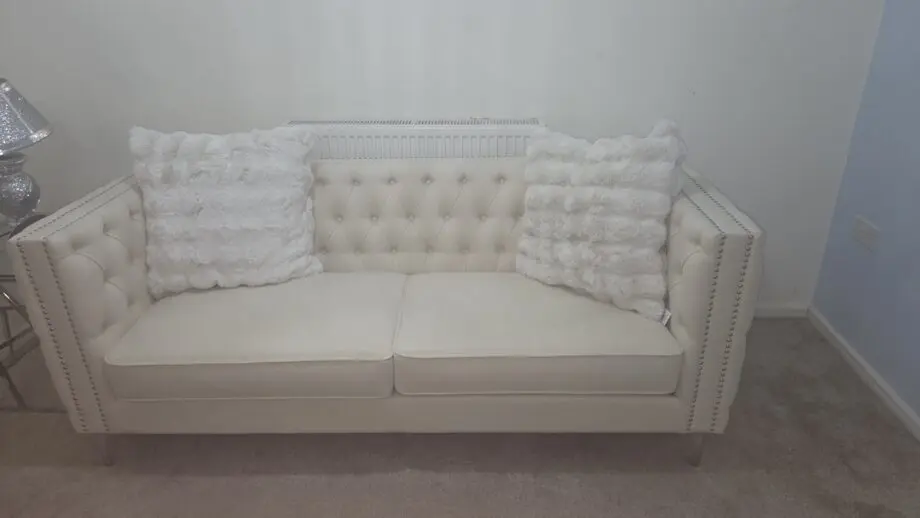 Albion 3+2 Seater Chesterfield Sofa, Ivory Premium Fabric