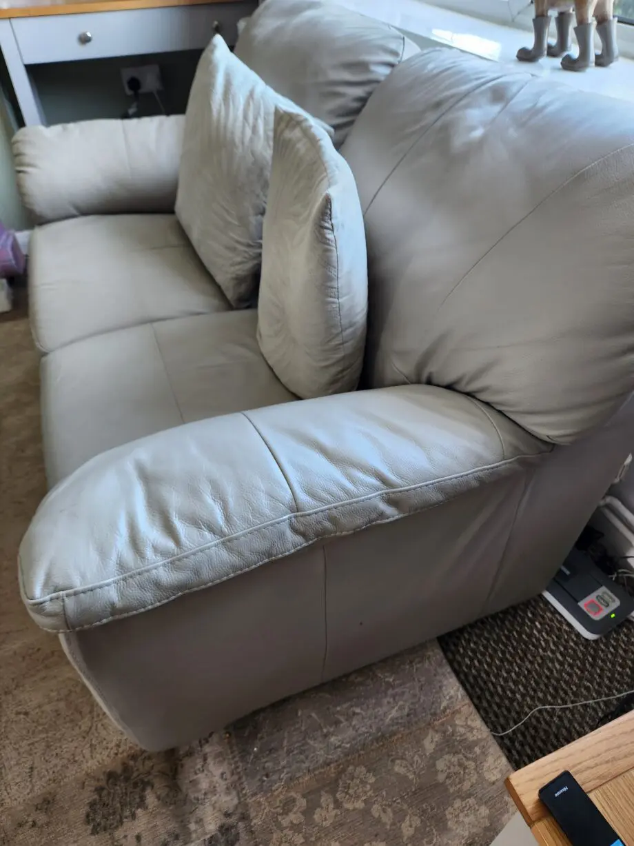 2 x 2 seater Milano settees in grey leather