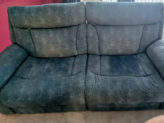 SCS Manual recliner 3 seater sofa and armchair in Teal Blue