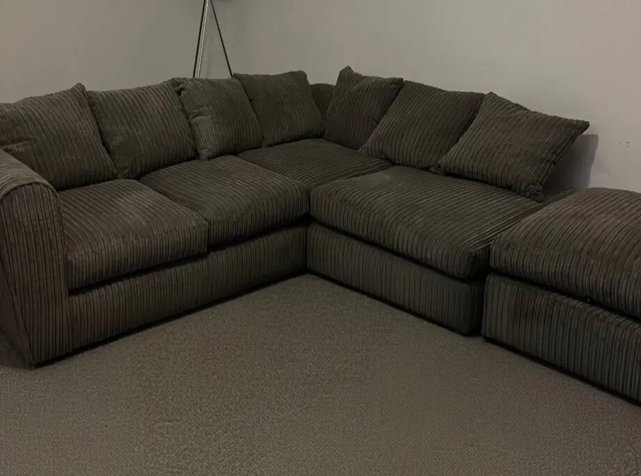Dark grey corner sofa from Dunelm