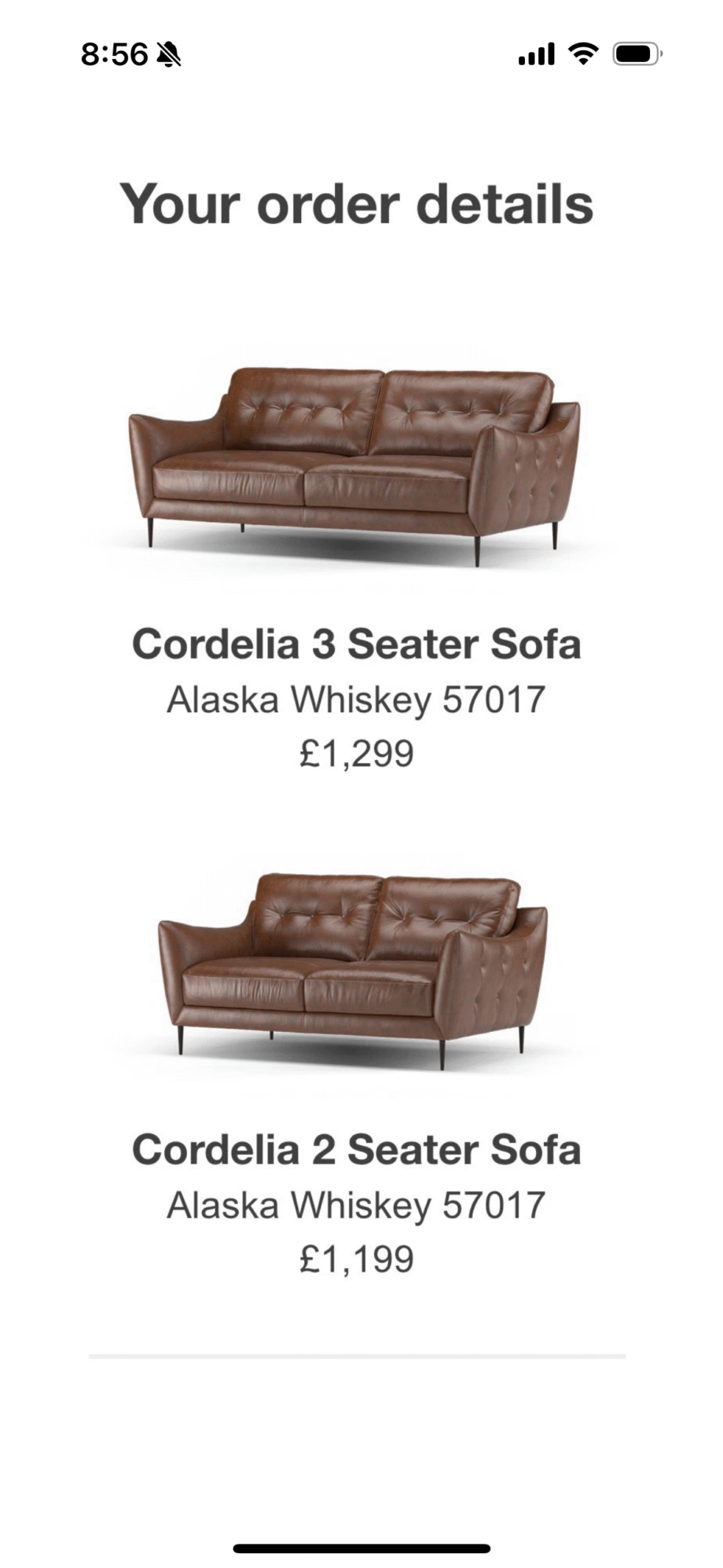 Sofology Cordelia 3 + 2 Seater- Alaska Whiskey- Less than a year old