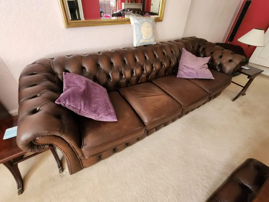 Chesterfield Style Deep Buttoned-Back Sofa