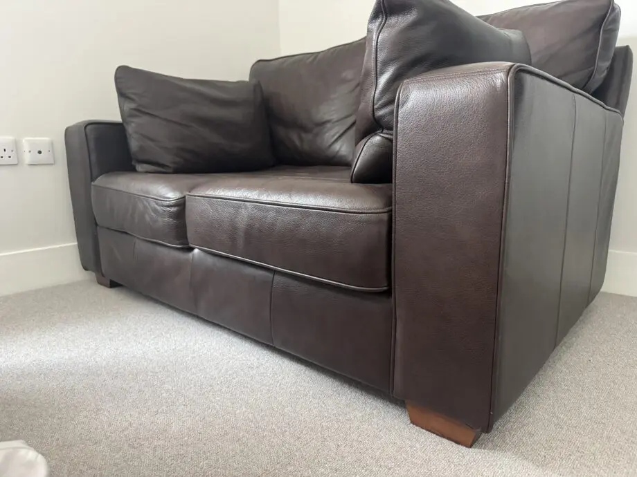 Next Brown Leather Two-Seater Sofa