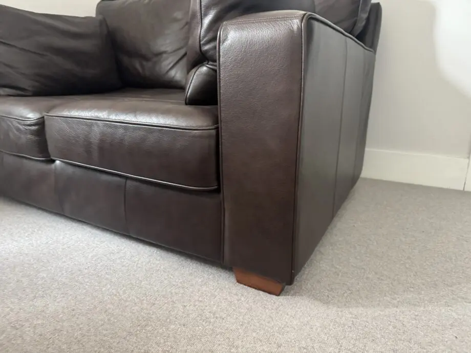 Next Brown Leather Two-Seater Sofa
