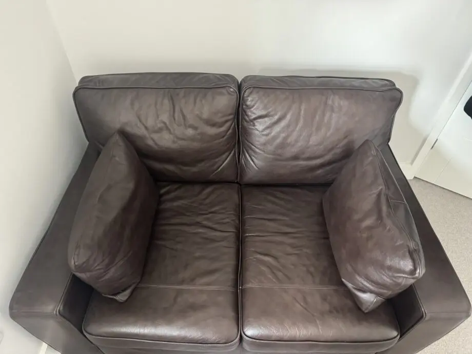 Next Brown Leather Two-Seater Sofa