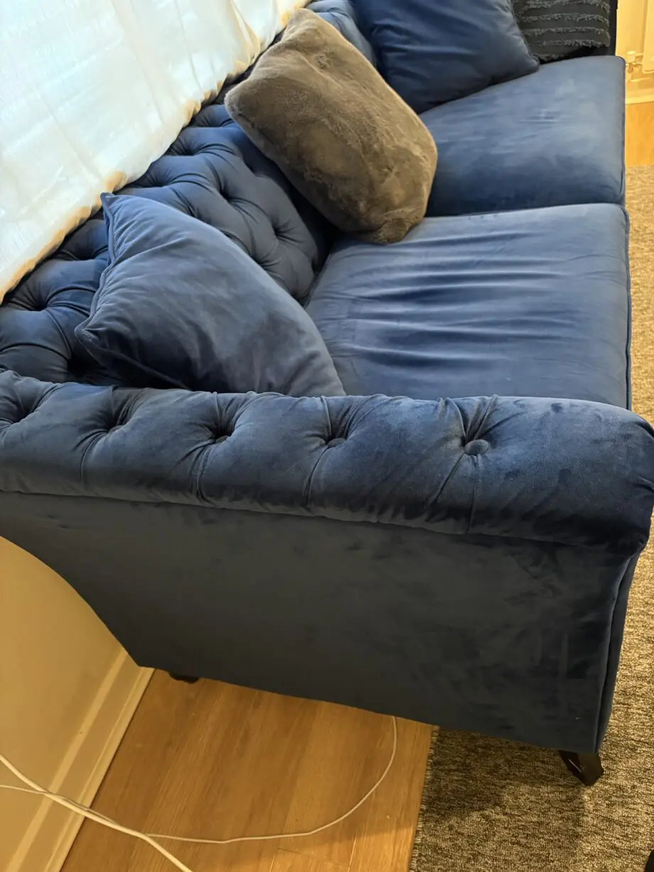 Dark Blue Fabric 3 seater Sofa from the designer outlet with warranty