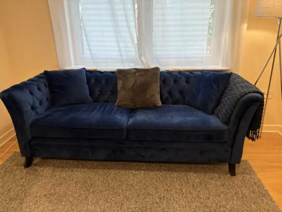 Dark Blue Fabric 3 seater Sofa from the designer outlet with warranty