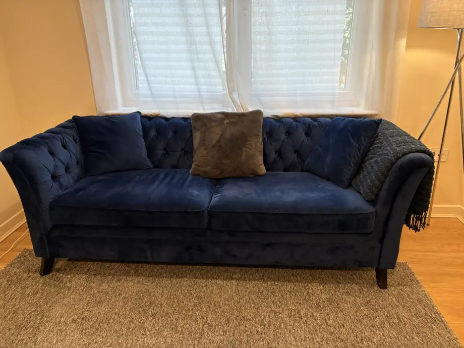 Dark Blue Fabric 3 seater Sofa from the designer outlet with warranty