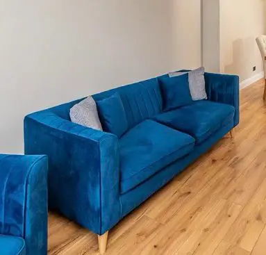 Scs blue 3 seater sofa and chair