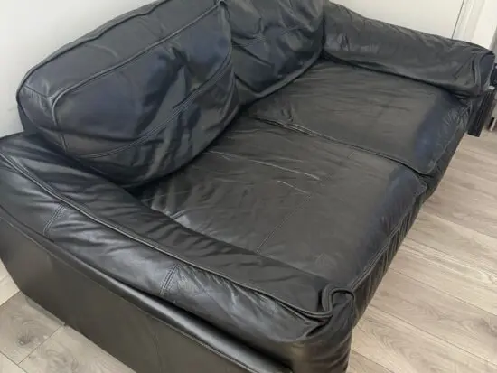 Dark brown leather couch