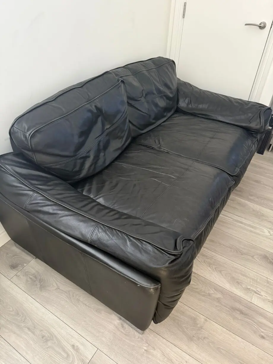 Dark brown leather couch