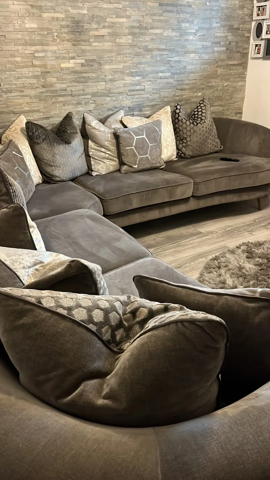 Sofology grey Honeycomb corner sofa