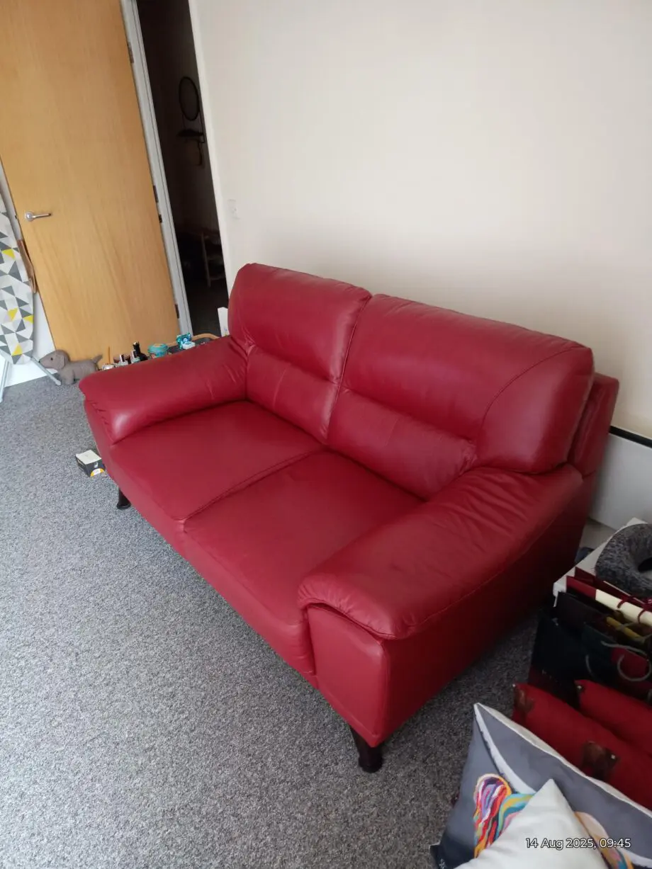 Red Leather two seater.