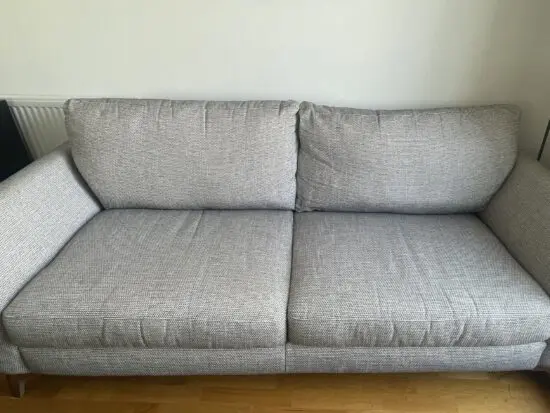 DFS Silver/Black Combination 3 Seater Sofa