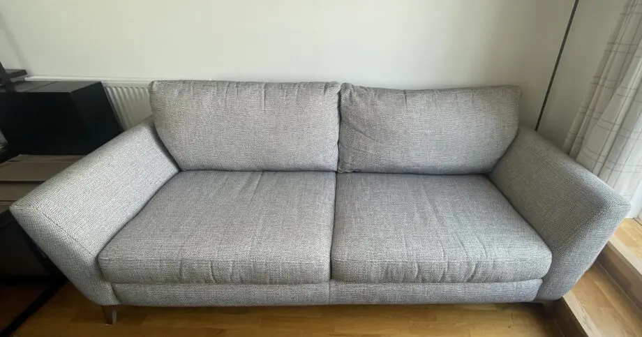 DFS Silver/Black Combination 3 Seater Sofa