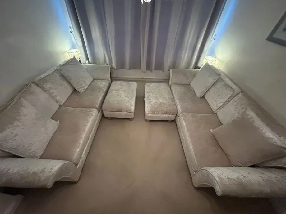 DFS Allure Medium Sofa x 2 with matching storage bench x 2 - Cream