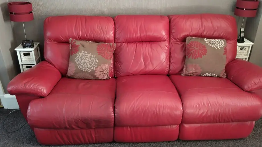 DFS red leather recliner and 2 recliner chairs