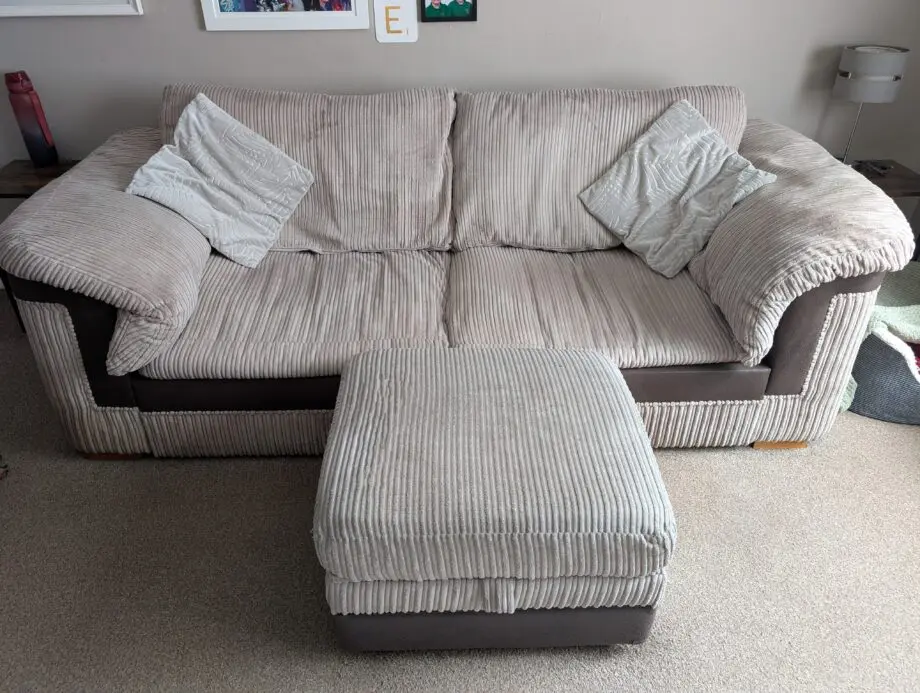 3 seater sofa bed and storage foot stool