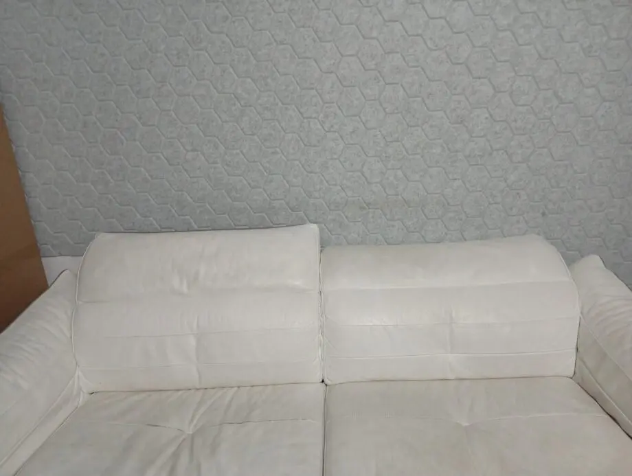 DFS white grey leather sofa