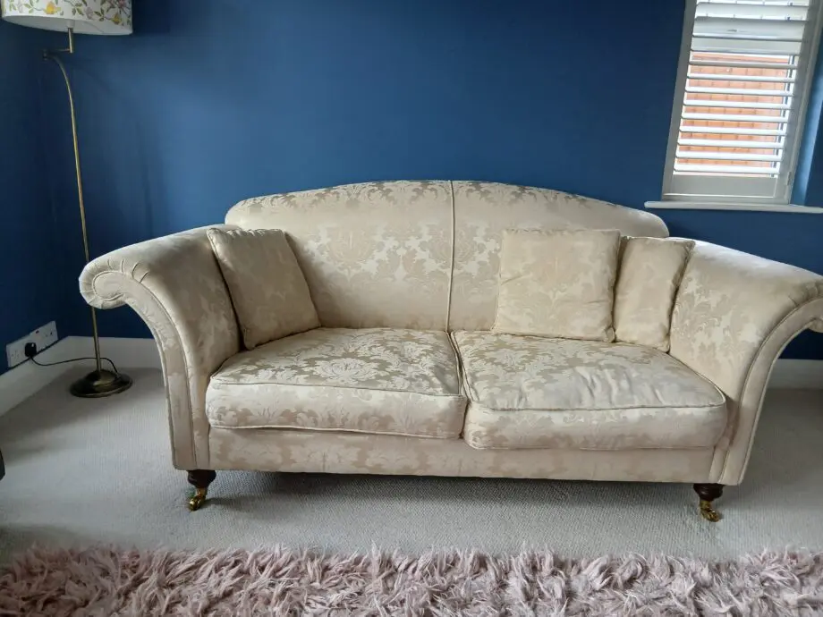 Bespoke pale gold/ cream 3 seater sofa