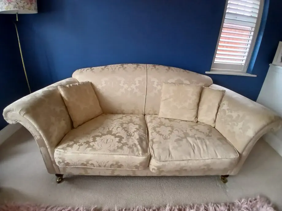 Bespoke pale gold/ cream 3 seater sofa