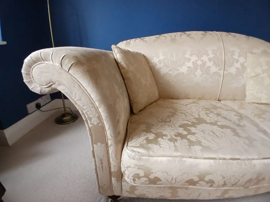 Bespoke pale gold/ cream 3 seater sofa