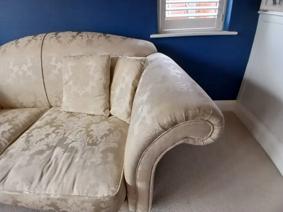 Bespoke pale gold/ cream 3 seater sofa