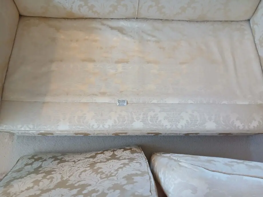 Bespoke pale gold/ cream 3 seater sofa