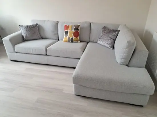 Next large light grey l shaped sofa