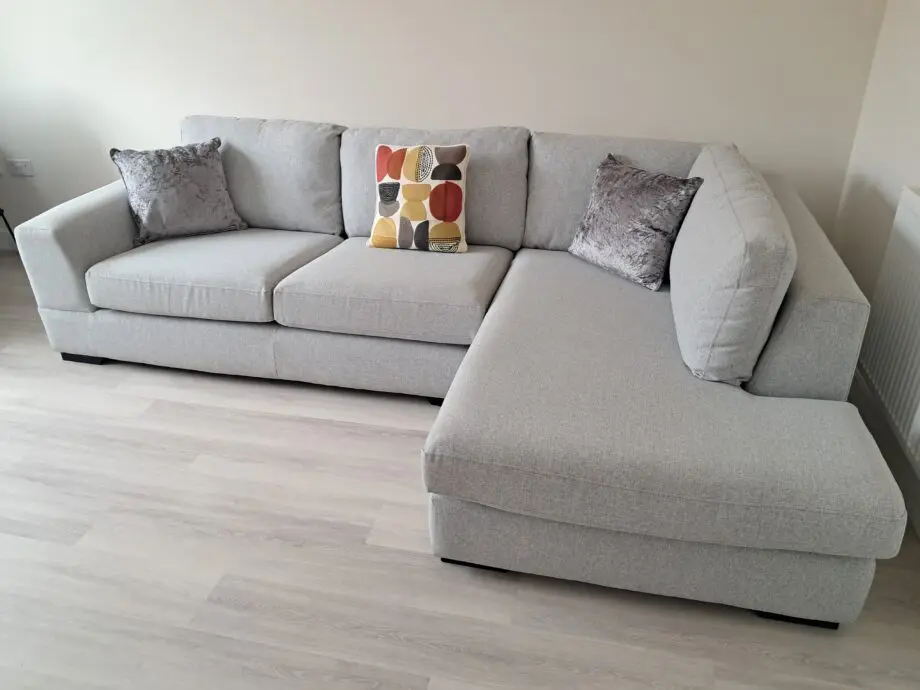 Next large light grey l shaped sofa